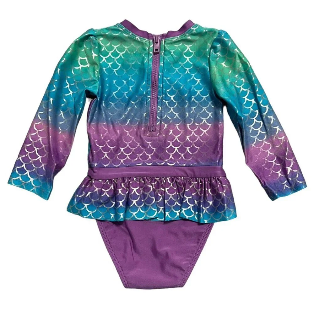 Cat & Jack 2T Mermaid Rashguard Swim Bathing Suit